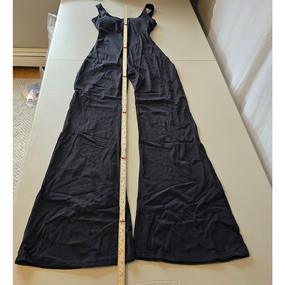 Vertvie Sleeveless Flare Jumsuit Women's L Black Backless Bodycon Seamless NWT - Picture 13 of 16